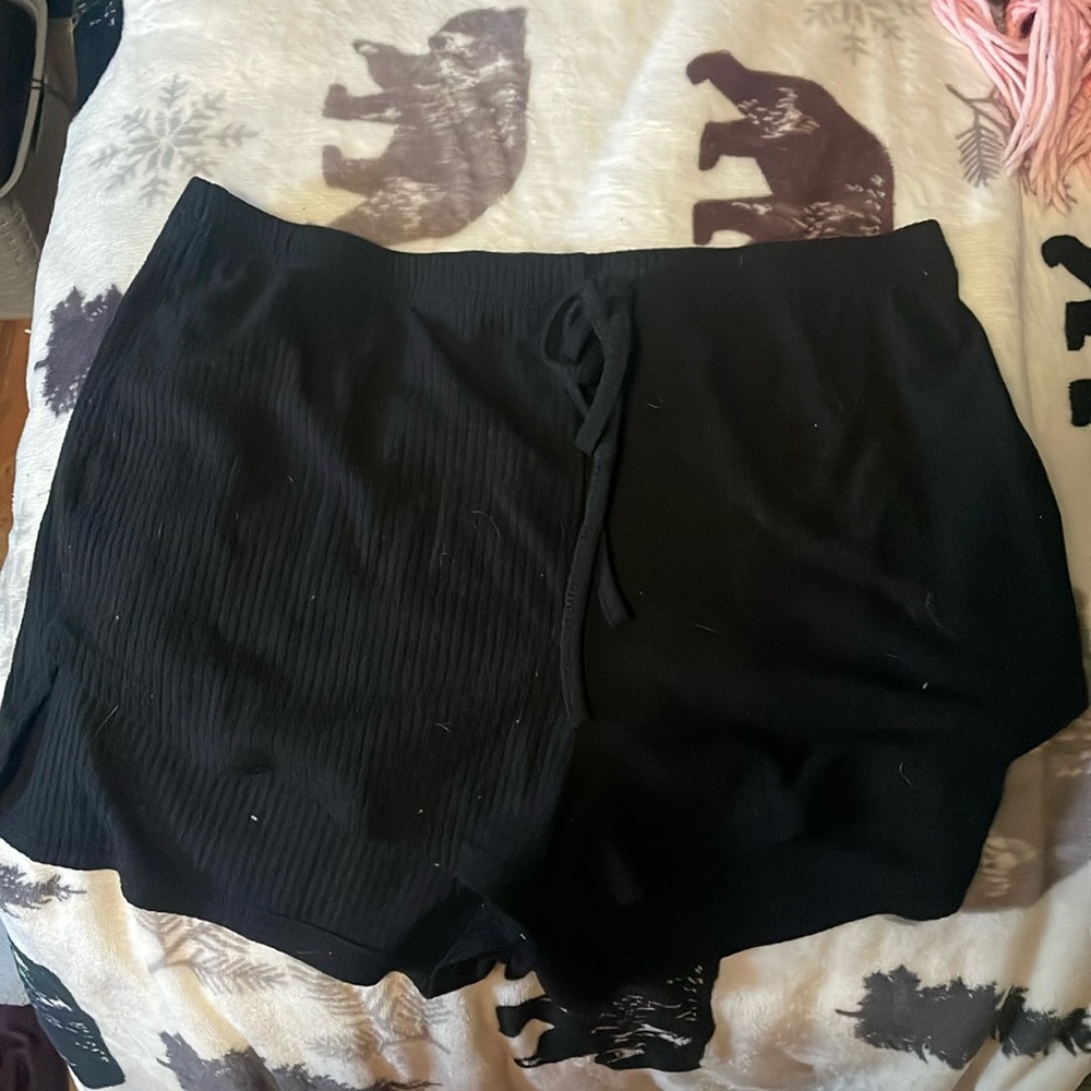 SHEIN comfy pj shorts. Size large/XL. Color black, ribbed, elastic waistband